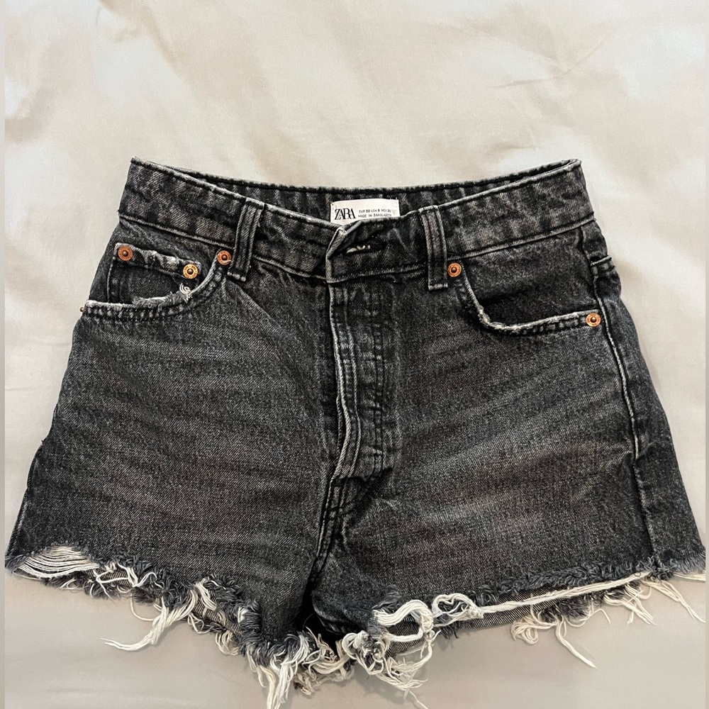 ZARA black denim shorts